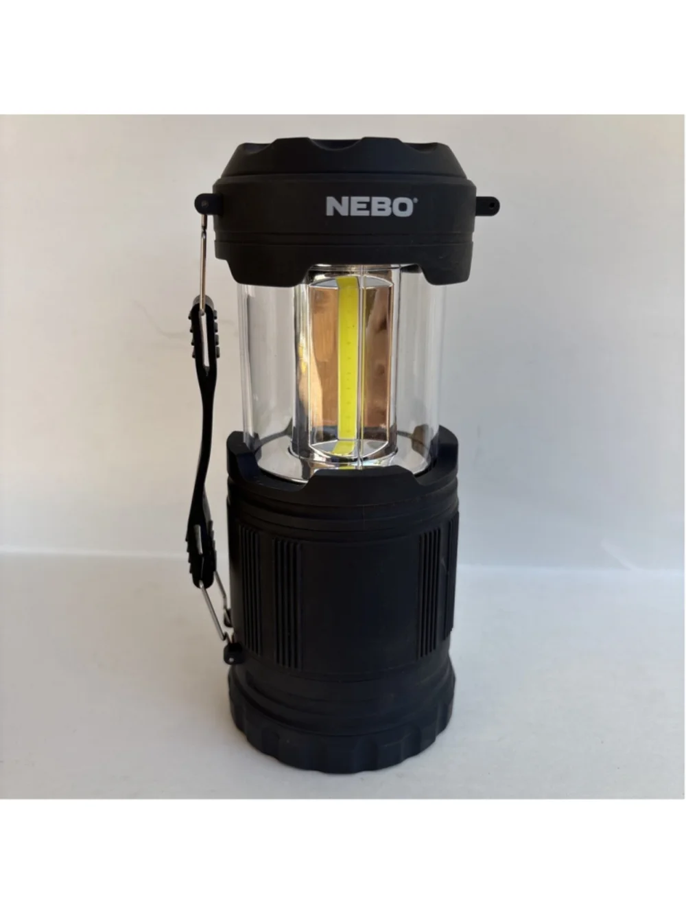 NEBO Poppy Lumen Gray Lantern & Lumen Spotlight, Battery Operated NEB-LTN-1013